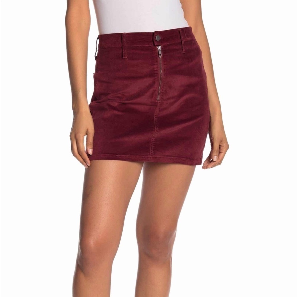 Madewell Stretch Velveteen Straight Zip Mini Skirt Womens 27 NWT $88